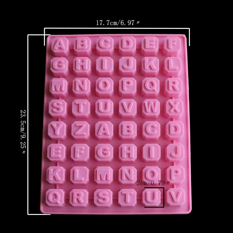 1Pc Letters Numbers Symbol Alphabet Silicone Chocolate Molds Handmade Diy Lattice Soap Candy Gummy Jelly Ice Tray Cake Mould