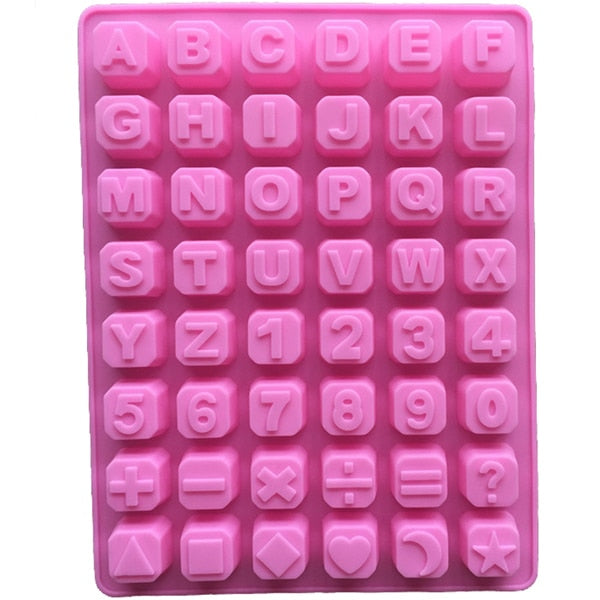 1Pc Letters Numbers Symbol Alphabet Silicone Chocolate Molds Handmade Diy Lattice Soap Candy Gummy Jelly Ice Tray Cake Mould