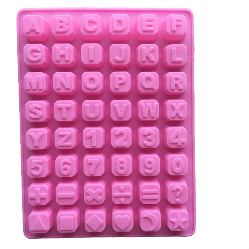 1Pc Letters Numbers Symbol Alphabet Silicone Chocolate Molds Handmade Diy Lattice Soap Candy Gummy Jelly Ice Tray Cake Mould