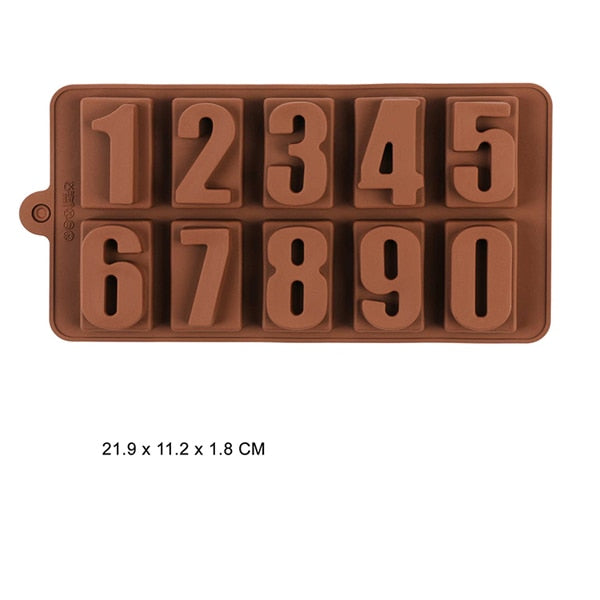 1Pc Letters Numbers Symbol Alphabet Silicone Chocolate Molds Handmade Diy Lattice Soap Candy Gummy Jelly Ice Tray Cake Mould
