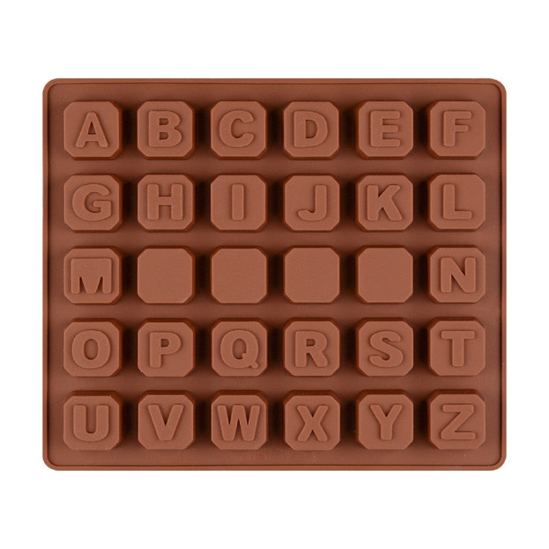 1Pc Letters Numbers Symbol Alphabet Silicone Chocolate Molds Handmade Diy Lattice Soap Candy Gummy Jelly Ice Tray Cake Mould
